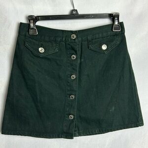 Forever 21 green denim mini skirt